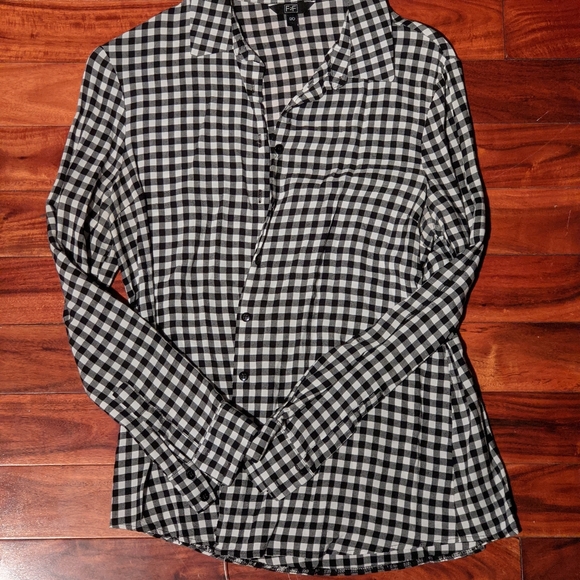✌️2 for 10👐 retro checkered blouse - Picture 2 of 3